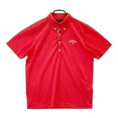 サイズ：LL CALLAWAY キャロウェイ  半袖ポロシャツ ボタンダウン ドット柄 レッド系 [240101373080]# ゴルフウェア メンズ ストスト