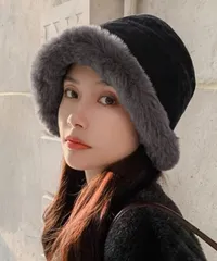 バケットハット レディース ファー帽子冬