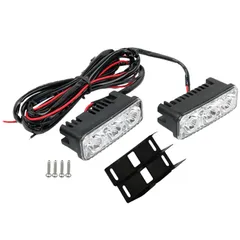 ティーグルブラン 3連 LED デイライト フォグランプ バイク 車 高輝度 汎用 補助 ランプ 取付 ステー 付き 左右 2個 セット 白 ホワイト [ホワイト]