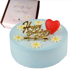 センイルケーキ ブルー 4号 13.5cm 2～4人分  天然色素 誕生日ケーキ 推し活 スイーツ 子供 七五三 お祝い インスタ映え こども 女の子 男の子 かわいい サプライズ 日付指定 記念日 ホールケーキ 贈り物 おしゃれ