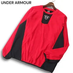 UNDER ARMOUR アンダーアーマー 秋冬 ロゴ刺繍★ 切替 フリース プルオーバー トレーナー Sz.MD メンズ トレーニング ゴルフ