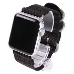 Apple Watch 対応ベルト コンパチブル 時計バンド NATOベルト アップルウォッチ交換ストラップ iWatch 38mm 40mm 41mm 42mm 44mm 45mm Watch S [ブラック(銀バックル)] [42mm/44mm/45mm]