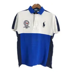 Polo by Ralph Lauren ポロ ラルフローレン Rescue Patrol ビッグポニー ハーフジップ ポロシャツ ブルー(メンズ L)中古 古着 T8880