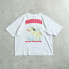 90s USA製 PONDEROSA Black Bass Printed T-shirt ブラックバス 魚 フィッシング ” ミスプリント ” Tシャツ TEE