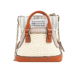 メゾンマルジェラ MAISON MARGIELA クロスボディバッグ Mini Raffia Crossbody Bag ショルダーバッグ ポシェット かごバッグ ミニバッグ チェーン レディース ベージュ おしゃれ 人気 ブランド 記念 プレゼント 送料無料