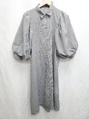◇ OLIVE des OLIVE オリーブ デ オリーブ チェック柄 七分袖 膝下丈 ワンピース サイズF ブラック ホワイト レディース P  【1406110018260】