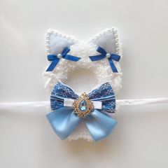 ホワイト×ブルーねこ ぬい服 着ぐるみ にじぱぺっと10cm