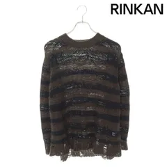 アクネストゥディオズ サイズ:XS FN-WN-KNIT000534 ダメージ加工ボーダーニット 中古 BS99 アクネストゥディオズ FN-WN-KNIT000534 ダメージ加工ボーダー