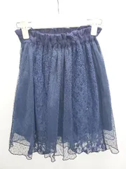 ◇ ⊇ axes femme アクシーズファム キッズ 子供服 刺繍 ミニ ギャザー スカート サイズ130(l) ダークネイビー系 女の子 P  【1409090015748】のサムネイル