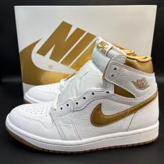 【新品未使用】NIKE エアジョーダン 1 ホワイト/ゴールド 2024年 2/14 発売】ナイキ ウィメンズ エア ジョーダン 1 レトロ ハイ