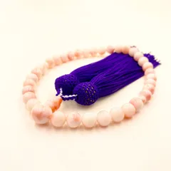 念珠　数珠　珊瑚　ピンク珊瑚3　略式　女性用　男性用　片手　生絹　無染色　珊瑚の雫