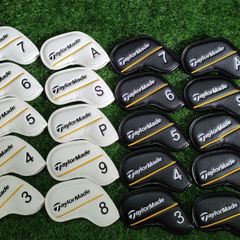 テーラーメイド TaylorMade ゴルフ アイアンカバー マグネット吸着 ヘッドカバー 10枚セット  2色選択 ブラック ホワイト