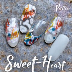 [Free Shipping] Heart White Gradient Gel Nails - Nail Art, Nail Supplies, Gel Stickers, Decorative Supplies, Easy to Apply Gel Nail Stickers, Nail Art, Gel Nail Art, Nail Goods, Nail Studio [haenona]