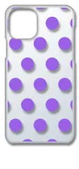 【新品未使用】iPhone11 アイフォン11 クリア ハードケース ドット柄 水玉 (パープル) スマホケース カバー cl-iphone11-dotsmall-08
