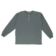 ☆ ブルーグレー ☆ Lサイズ ☆ Goodwear USAコットン袖リブヘンリーネックロンT goodwear 長袖 tシャツ グッドウェア 2w75512 メンズ シャツ Goodwear USA ロンt シャツ 袖リブヘンリーネックロンT トップス