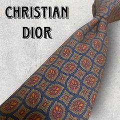 Christian Dior ディオール パネル柄 小紋柄 ネクタイ ブラウン