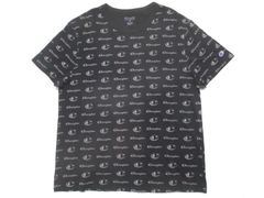Champion チャンピオン ロゴ総柄 プリントTシャツ XL 黒 USA古着