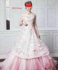 ＜現品限り＞used カラードレス　ピンクグリッター　佐々木希　ブランドドレス　結婚式　お色直し　パーティー　演劇　芝居　コスプレ　ステージ　ダンス　舞台　レイヤー
