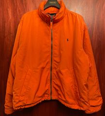 90s Polo by Ralph Lauren フード付き中綿フルジップジャケット オレンジ XXLサイズ
