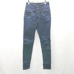 ◇ Θ isko extretchdenim Heather ハイウエスト ストレートデニムパンツ サイズＭ インディゴブルー系 レディース E  【1503050001496】