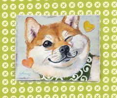 【一点物】『　スマイル　』油絵　F0号キャンバス油彩　油画　絵画　インテリアアート　原画