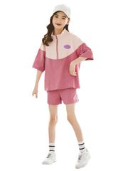 [ユワンＹｕＷａｎ] 子供 セットアップ 女の子 夏服 上下セット ショートパンツ 半袖tシャツ ジャージ ガールズ スポーツウェア 子供服 韓国 おしゃれ