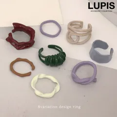 指輪 リング レディース マット カラー 変形 ニュアンス ボリューム シンプル ライン ワイド 大ぶり  ルピス v1692