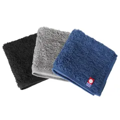 [oruta] 今治タオル 認定 ハンカチ 3枚セット プレーン タオルハンカチ 20×20cm 小さめ ハンドタオル コンパクト 綿100％ 日本製（ブラック・ネイビー・グレー）