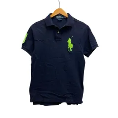 ポロ バイ ラルフローレン Polo by Ralph Lauren ポロシャツ 半袖 刺繍 コットン MNBLKNIM1A00080 M 紺 ネイビー ライムグリーン