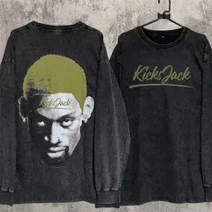 デニスロッドマン　ヴィンテージ加工　ロングスリーブTシャツ ウォッシュ加工　長袖ロンT シカゴブルズ　黄金期メンバー　BIG3