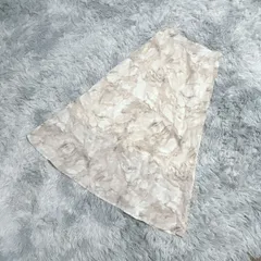 【美品】DAZY  ロングフレアスカート  総柄  (S)  大人カワイイ 上品  レディース  ベージュ系  明るい薄茶色【送料無料】