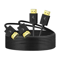 Twozoh スリムHDMIケーブル 2本入り 超薄型&極?の柔軟性 HDMI-HDMIコード 4K@60Hz/2160P/1080P 5M 適格請求書発行可