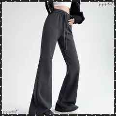 フレアパンツ レディース 美脚 脚長 スウェットパンツ ハイウエスト ストレートパンツ 着やせ ウエストゴム オシャレ カジュアル お洒落 ロングパンツ 運動 ダンス衣装 ボトムス韓国風