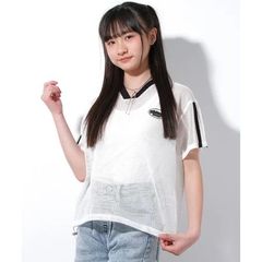 新品　RiCO SUCRE（リコシュクレ）メッシュ裾ドローコードTシャツ   160cm 白　ホワイト　トップス 半袖 子供服 女の子 小学生 中学生
