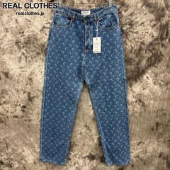 【未使用】Marine serre/マリーンセル MOON LASER DENIM STRAIGHT JEANS/ムーン レーザー デニム ストレート ジーンズ/ブルー/MPA066A/48