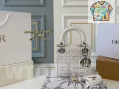 【今日特価】DIOR Lady Dior キャンバスとスパークルストーンのハンドバッグ！送料無料で今の在庫はお得な価格です！WT1輸入