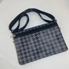 【二縁】千鳥格子柄ショルダーバッグ／グレー系／USED良品