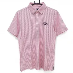 ★値下げ★【超美品】キャロウェイ 半袖ポロシャツ 白×レッド スクエアドット ストレッチ メンズ M ゴルフウェア Callaway