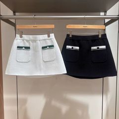 韓国 ゴルフウェア MALBON ゴルフ レディース ウェア ショートスカート 白/黒