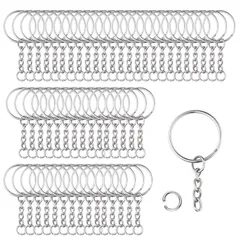 新品 キーホルダー チェーン 100個入り リング開け 平キーリング アクセサリーパーツ 手芸 [VEIWO] DIY 金具 手作り 頑丈