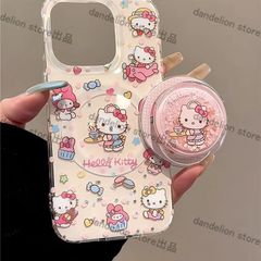 スマホケース　キティちゃん　ピンク　スマホスタンド付き　iPhone対応　アイフォンケース　iPhone16pro/16promax/15/14/13/12/11　可愛いケース　海外限定　新品未使用