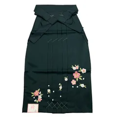 袴 女袴 No.05 ダークグリーン 桜柄 刺しゅう入り 87cm S 小柄な女性 ジュニア 女の子 卒業式 在庫処分品のサムネイル