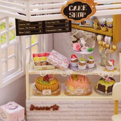 【新品】ドールハウス 手作りキット セット ミニチュア ケーキ屋さん 猫