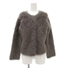 プラステ PLST フェザーヤーン2WAYクルーネックカーディガン ニット シャギー S グレー /JS ■YHS2