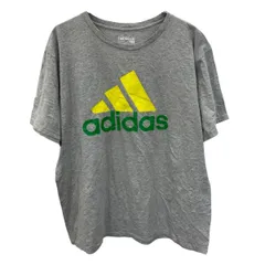 adidas 半袖 プリントTシャツ XL ライトグレー プルオーバー ビッグロゴ スポーティー アディダス 古着卸 アメリカ仕入 a705-5815
