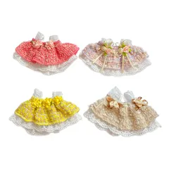 10cm15cmぬいぐるみ用 着せ替え服 ぬい服 コスチューム レースドレス フリーサイズ 可愛いドレス 荘園のお嬢様 4色