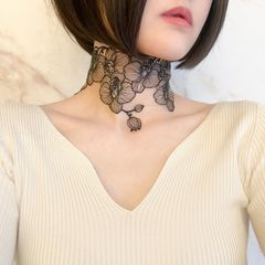 胡蝶蘭：黒タトゥーレースのチョーカー　SV495