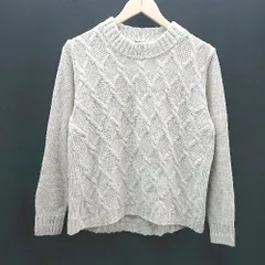 ◇ PROFILE 丸首 柄もの プルオーバー カジュアル 長袖 ニット サイズ38 アイボリー レディース E  【1308290011768】