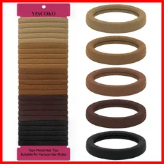 ヘアゴム 黒 跡がつかないヘアゴム 、ヘアゴム オシャレ 髪ゴム ヘアゴム 黒 高弾性 り セット 髪 大人 ゴム 女性 アクセサリー 髪ゴム リボン ヘアゴム YISCOKO ヘアゴム 茶色 ゴム 簡約 切れないヘアゴム(5色、50枚入)