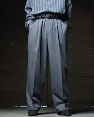 L.L.Bean 2tuck wide cotton slacks gray エルエルビーン 2タック ワイド コットン スラックス ダブル W44 グレー